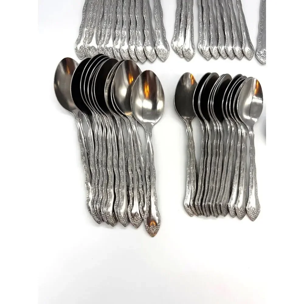 Stainless Steel Flatware 84 Pieces All Same Pattern *See Desc for Pieces